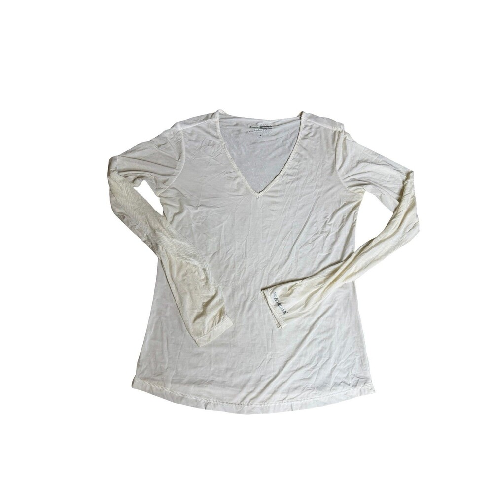 Jamie Sadock Sunsense White Crew Neck Long Sleeve T-Shirt Small  Sun Protection